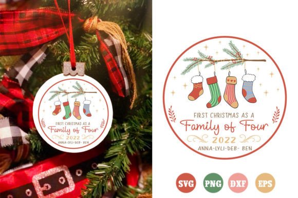 Download Retro Family Christmas Ornaments SVG - Christmas ornament Collection
