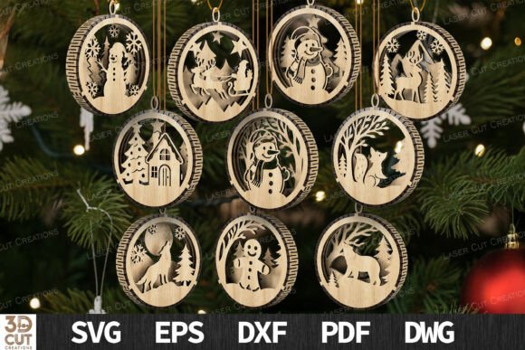 Download Layered Christmas Ornament Bundle SVG - Christmas ornament Collection