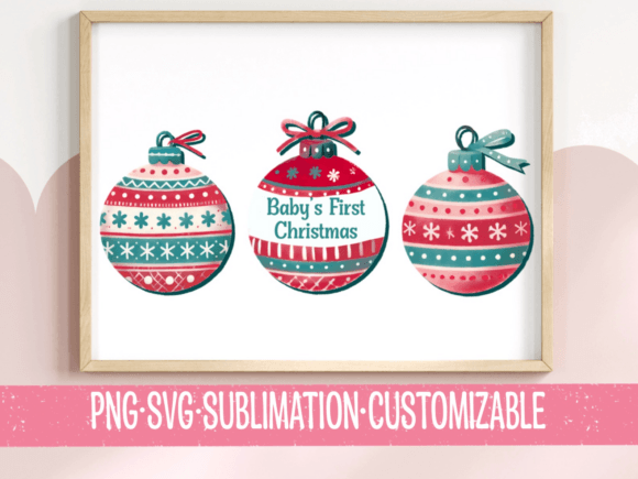 Download Baby's First Christmas Ornament SVG PNG - Christmas ornament Collection