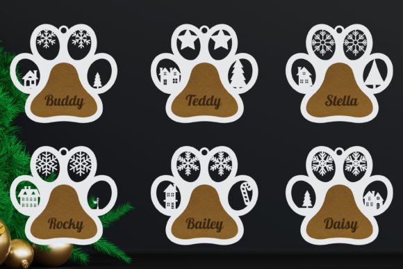 Download Dog Christmas Ornament Laser Cut File - Christmas ornament Collection