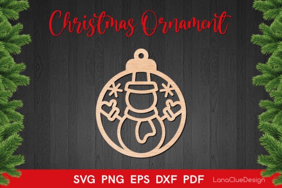 Download Round Christmas Ornament with Snowman - Christmas ornament Collection