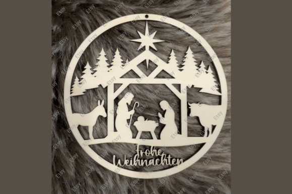 Download Laser Cut Nativity Christmas Star Ornament - Star Collection