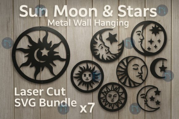 Download Sun Moon &amp; Stars Laser Cut SVG Bundle - Star Collection